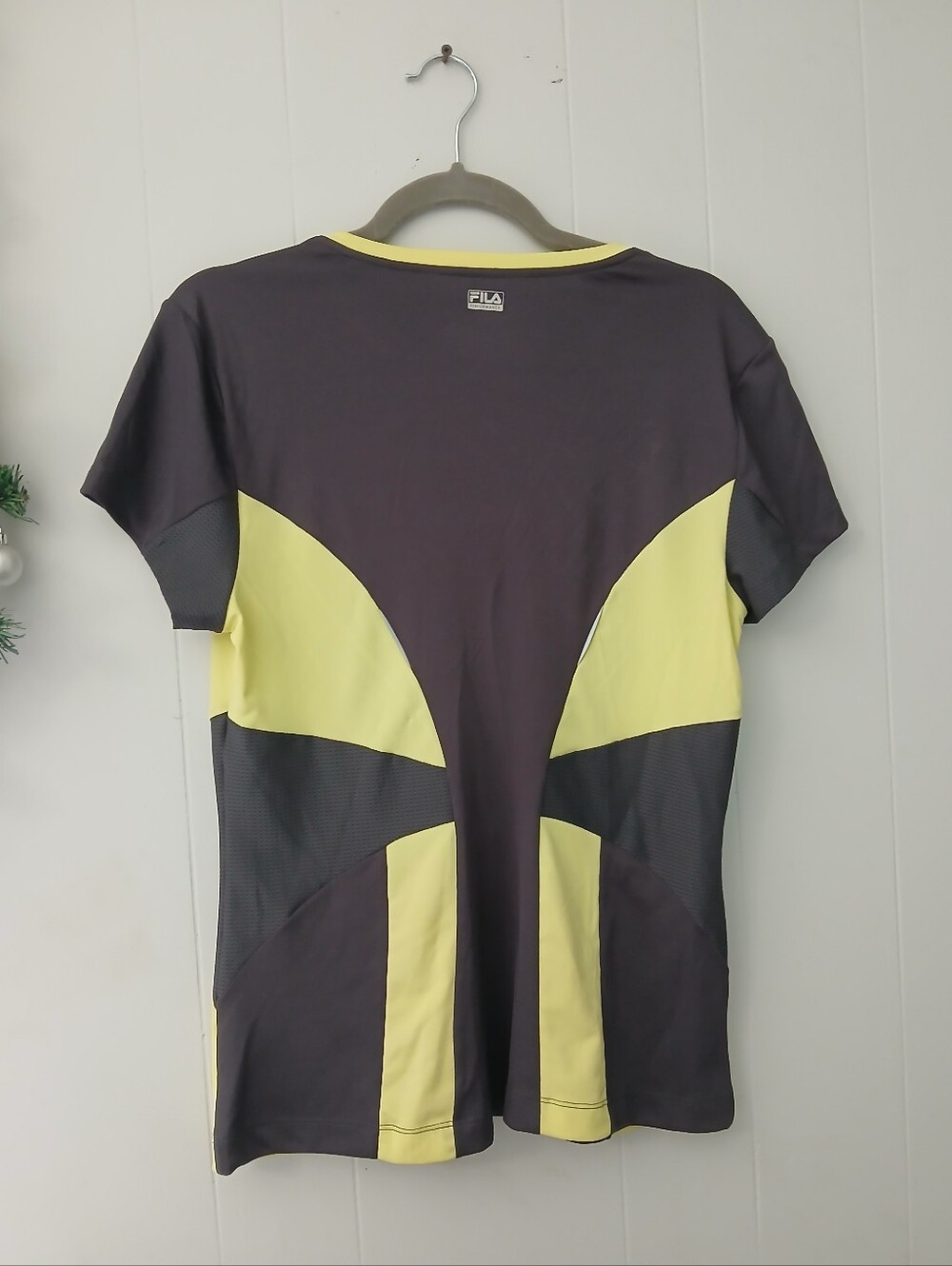 FILA Women's Athletic Tee in Charcoal & Pale Yellow - Picture 3 of 5